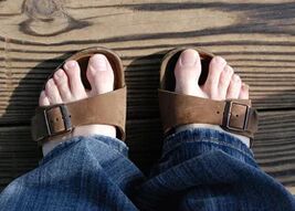 Healthy feet in slippers